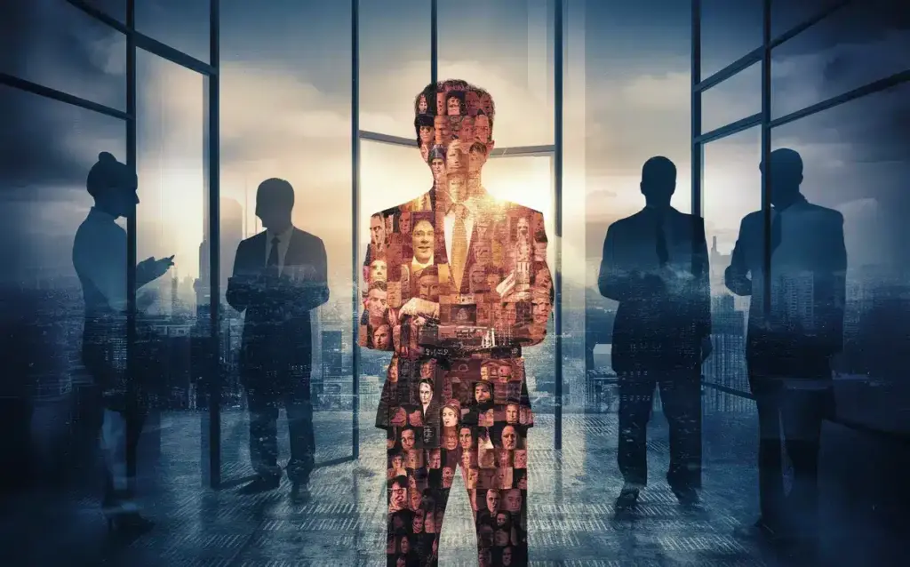 A variety of faces in a modern office building.