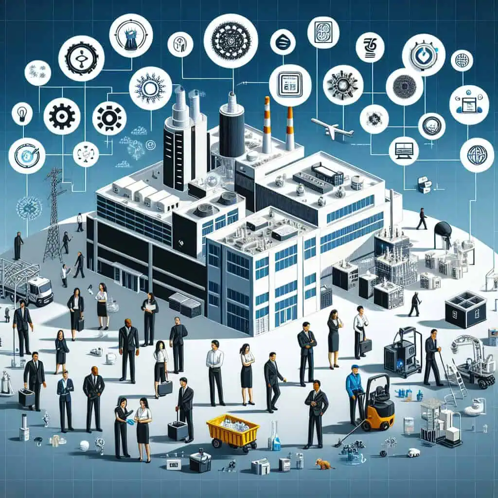 Klimatisierte Industrieanlage mit Gebäudemanagement, smarten Technologien und Facility Management.
